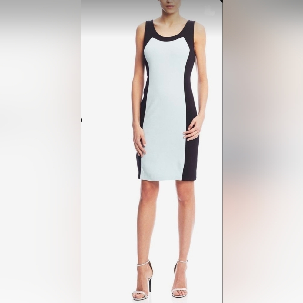 Premise Dresses black and aqua sheath dress size S